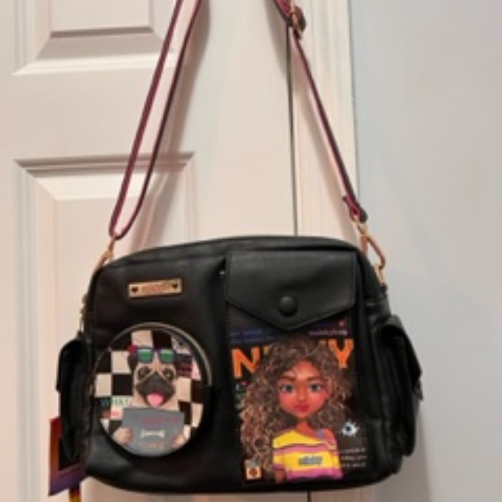 Nicole lee nikky black bag NWT with accent pockets